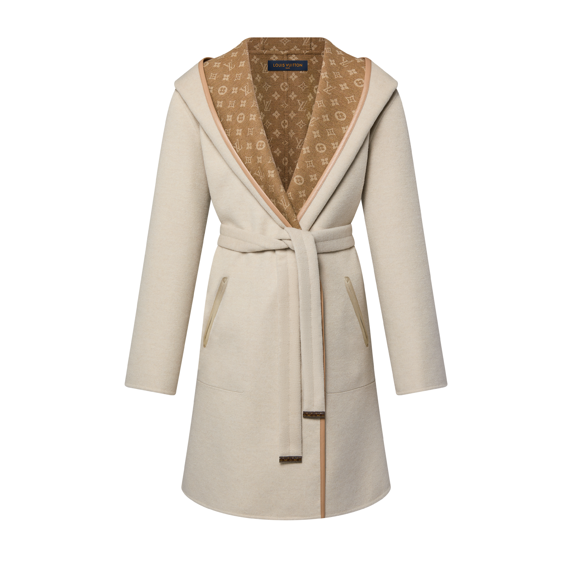 LOUIS VUITTON ベージュ ロングコート 38 Reversible Signature Hooded Wrap Coat - Ready-to-Wear | LOUIS VUITTON